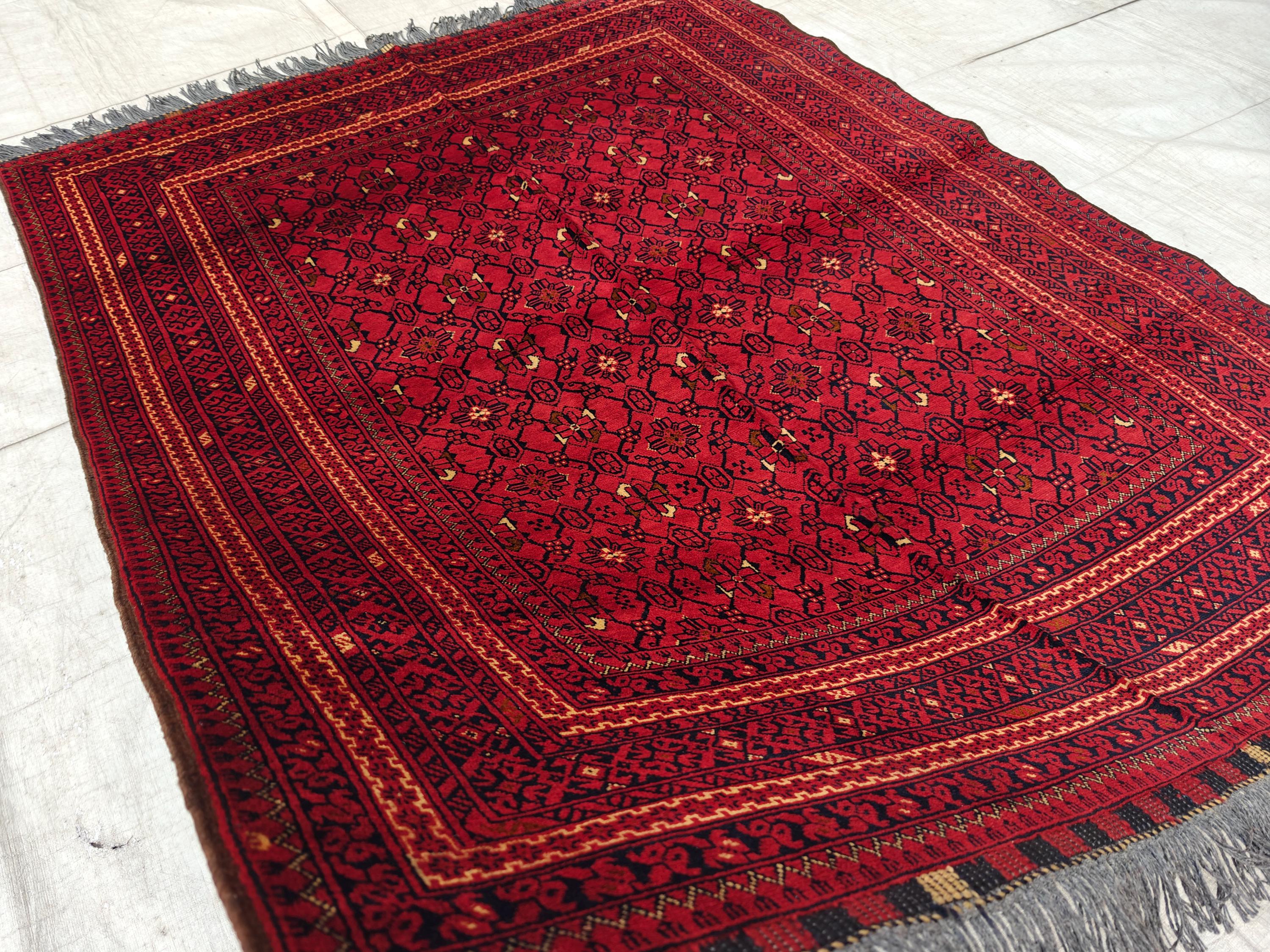 7x5 Vintage Bashiri Afghan Handmade Rugs, Living Room Rugs, Bedroom Rugs, Collectible Rugs, Farmhouse Rug 6.5x5 ft