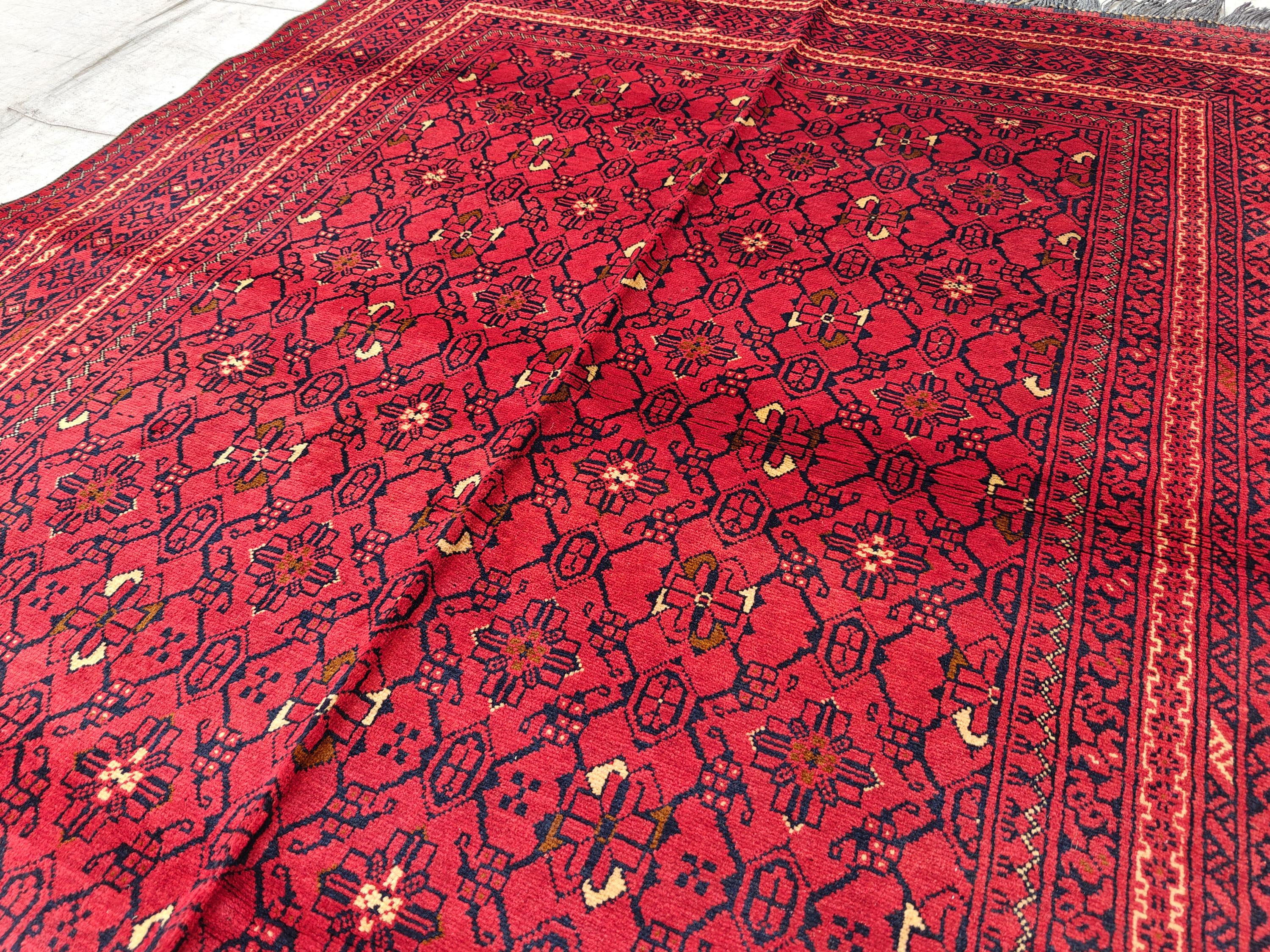 7x5 Vintage Bashiri Afghan Handmade Rugs, Living Room Rugs, Bedroom Rugs, Collectible Rugs, Farmhouse Rug 6.5x5 ft