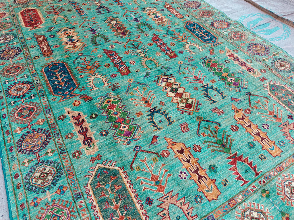Chobi Rug Floral Pattern - Handwoven Wool Carpet, 7.11 x 5.9 ft, Authentic Persian Area Rug, Living Room Rug, Bedroom Rug, Boho Home Decor