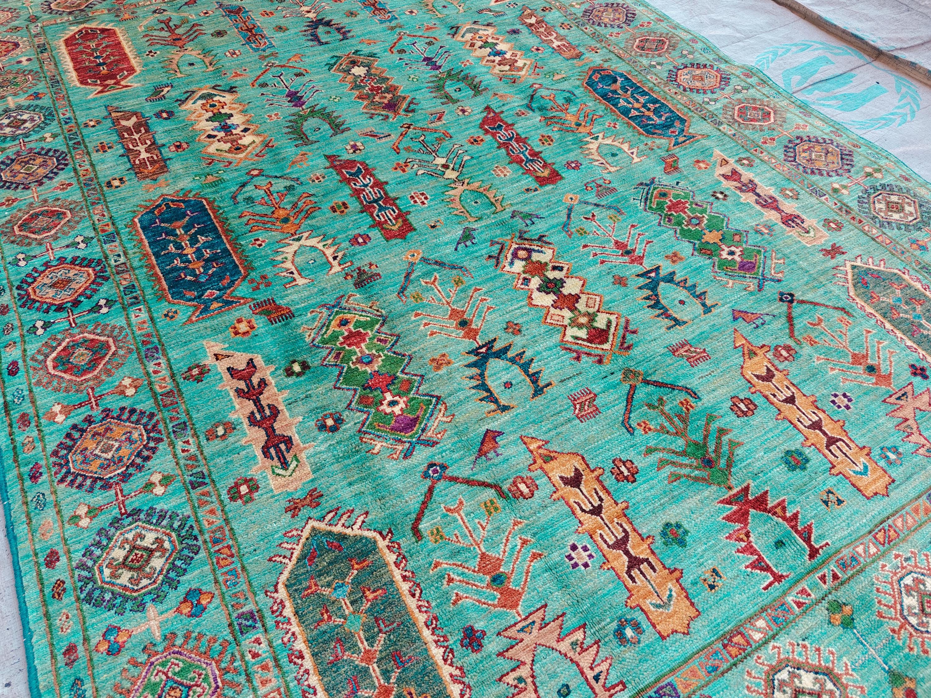 Chobi Rug Floral Pattern - Handwoven Wool Carpet, 7.11 x 5.9 ft, Authentic Persian Area Rug, Living Room Rug, Bedroom Rug, Boho Home Decor