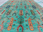 Chobi Rug Floral Pattern - Handwoven Wool Carpet, 7.11 x 5.9 ft, Authentic Persian Area Rug, Living Room Rug, Bedroom Rug, Boho Home Decor