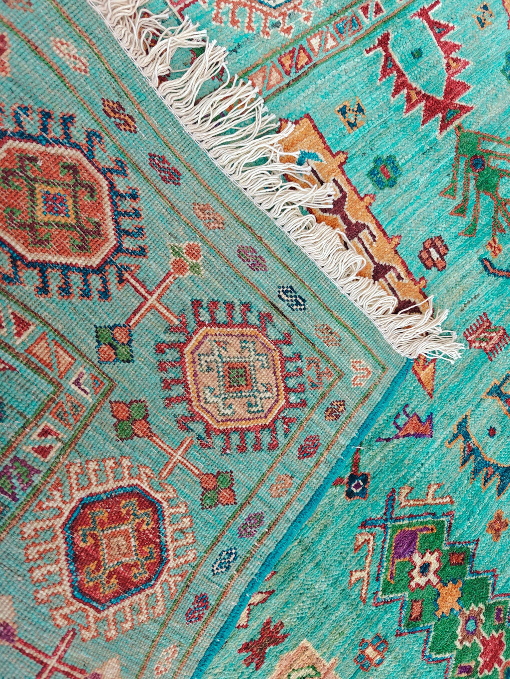 Chobi Rug Floral Pattern - Handwoven Wool Carpet, 7.11 x 5.9 ft, Authentic Persian Area Rug, Living Room Rug, Bedroom Rug, Boho Home Decor