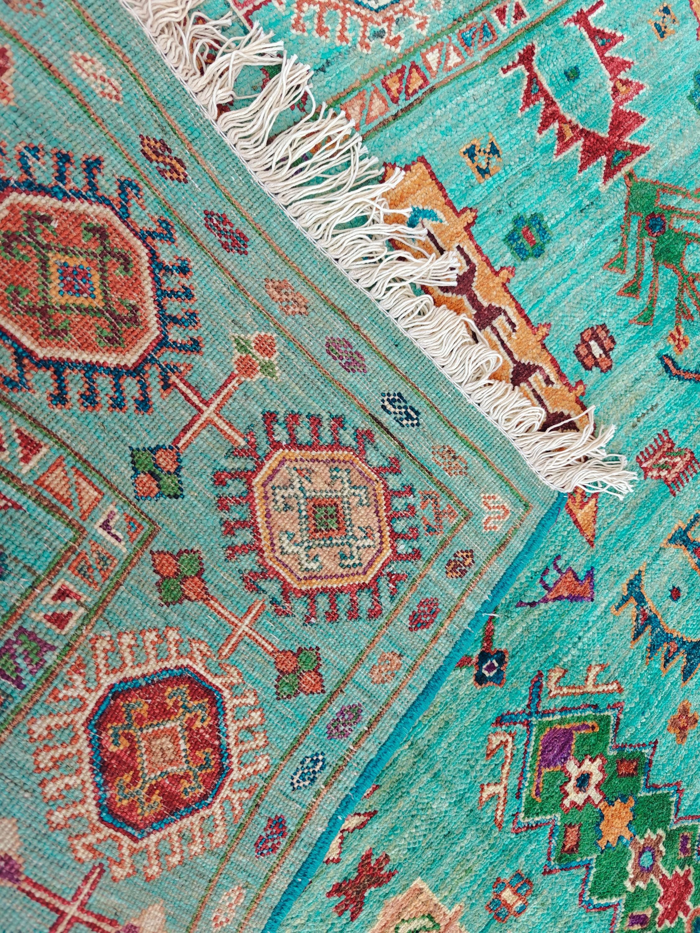 Chobi Rug Floral Pattern - Handwoven Wool Carpet, 7.11 x 5.9 ft, Authentic Persian Area Rug, Living Room Rug, Bedroom Rug, Boho Home Decor