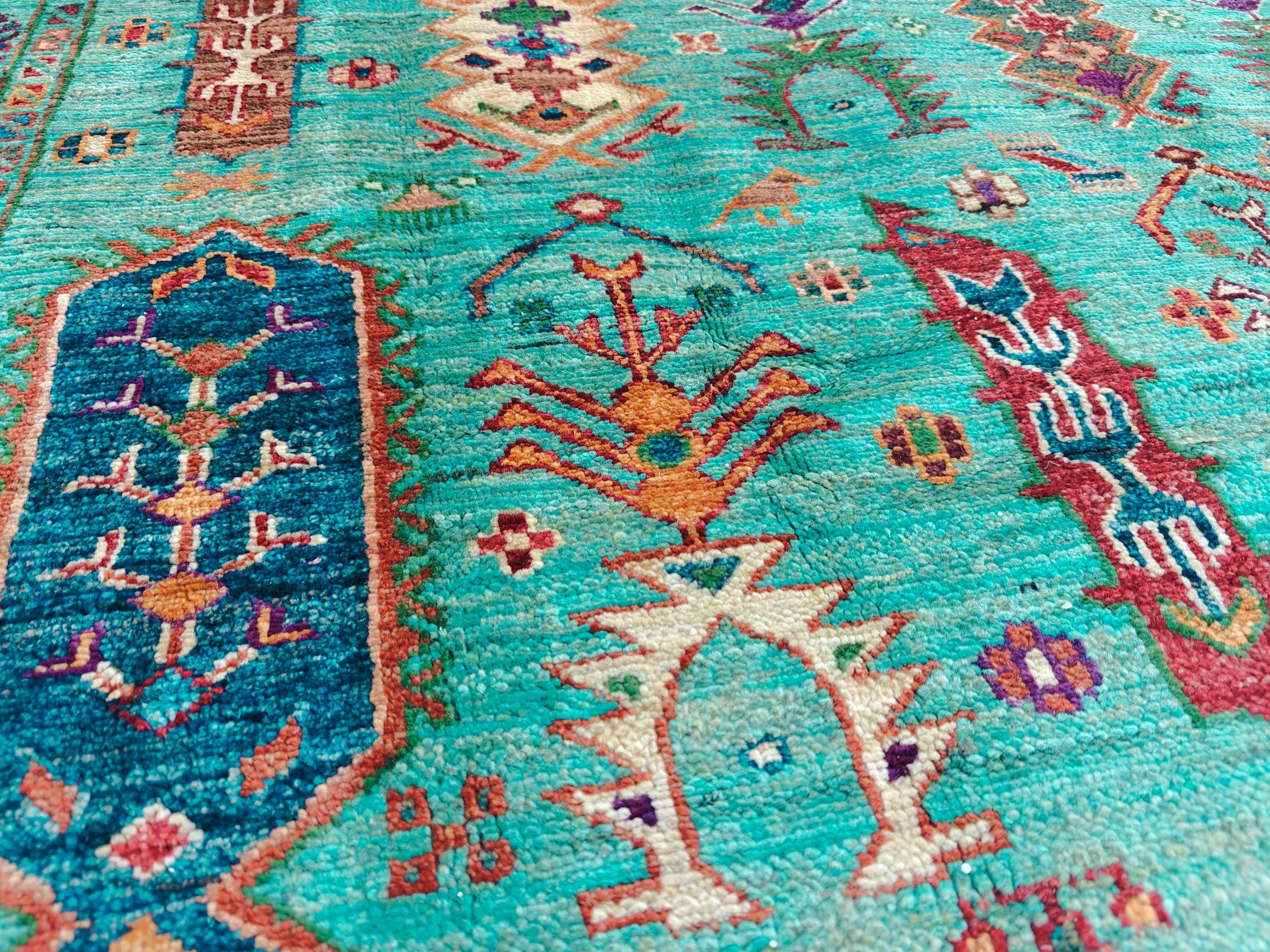 Chobi Rug Floral Pattern - Handwoven Wool Carpet, 7.11 x 5.9 ft, Authentic Persian Area Rug, Living Room Rug, Bedroom Rug, Boho Home Decor
