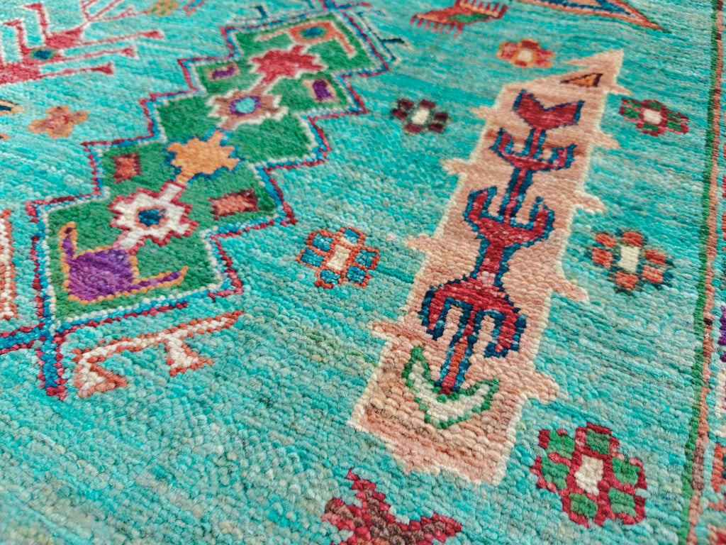 Chobi Rug Floral Pattern - Handwoven Wool Carpet, 7.11 x 5.9 ft, Authentic Persian Area Rug, Living Room Rug, Bedroom Rug, Boho Home Decor