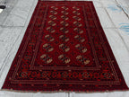 7.11x4.10 Ft Antique fine Red Ahal Gull Soft Area Rug, Amazing Afghan Hand Knotted Wool Rug, Turkmen Oriental Rug, Living Room Rug,