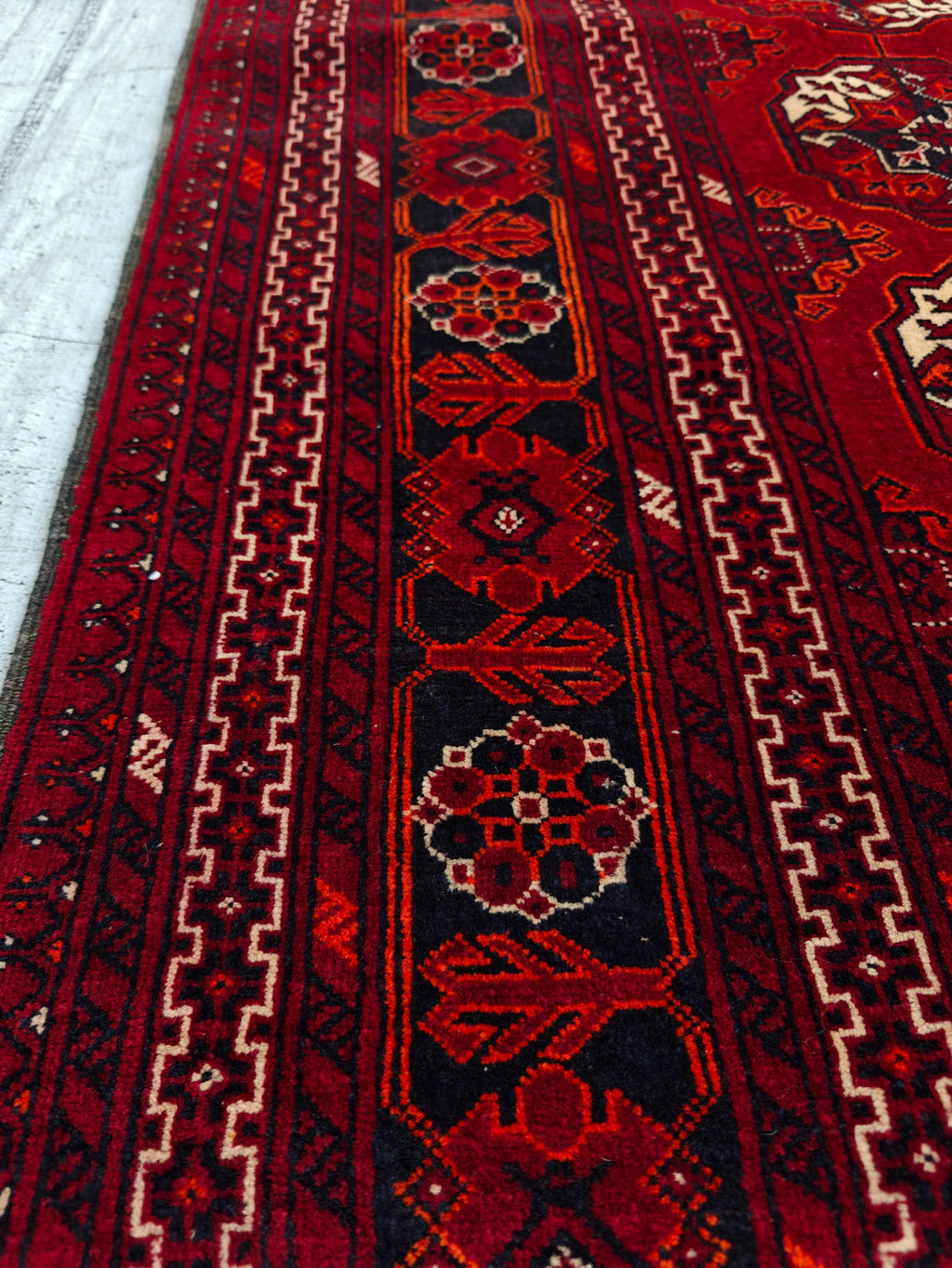 7.11x4.10 Ft Antique fine Red Ahal Gull Soft Area Rug, Amazing Afghan Hand Knotted Wool Rug, Turkmen Oriental Rug, Living Room Rug,