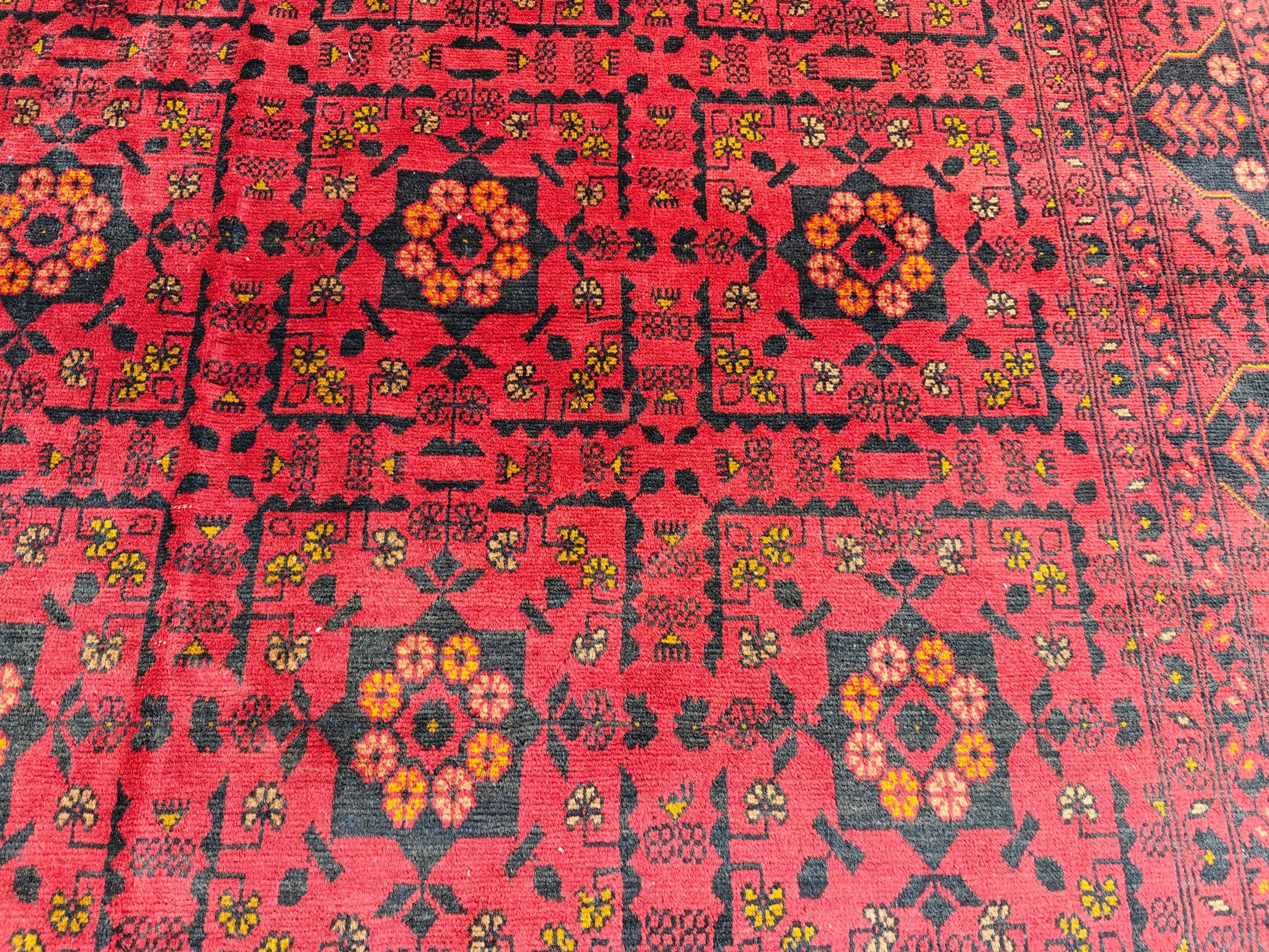 Vintage Bukhara Rug 10.1x6.7 ft - Handwoven Wool Carpet, Traditional Oriental Design, Authentic Persian Area Rug, Antique Luxury Home Decor
