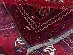 7.11x4.10 Ft Antique fine Red Ahal Gull Soft Area Rug, Amazing Afghan Hand Knotted Wool Rug, Turkmen Oriental Rug, Living Room Rug,