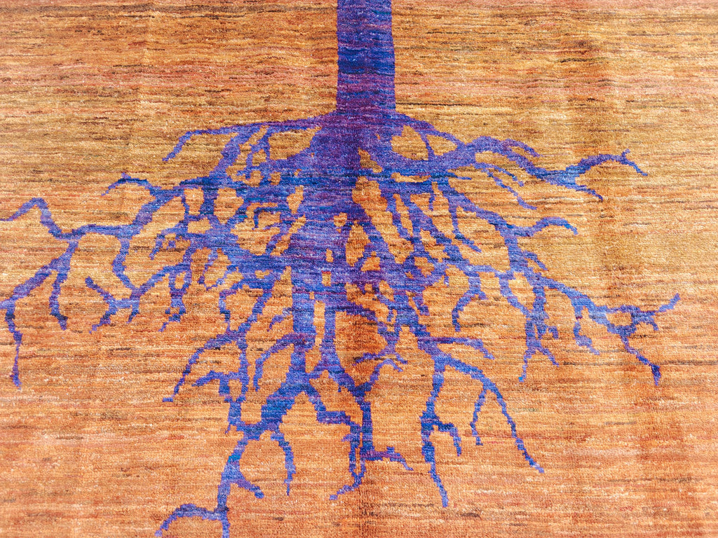 8x6 Handmade Rug with Tree Pattern- Wool Carpet, Unique Nature-Inspired Design, Artisan Crafted, Authentic Area Rug, Home Decor Rug 7.10x5.5