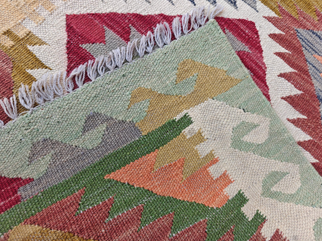 16ft Long Kilim Runner Rug –Turkmen Handmade Afghan Wool Hallway Carpet–Farmhouse Entryway or Kitchen Runner –Tribal Flatweave Rug 486x74 cm