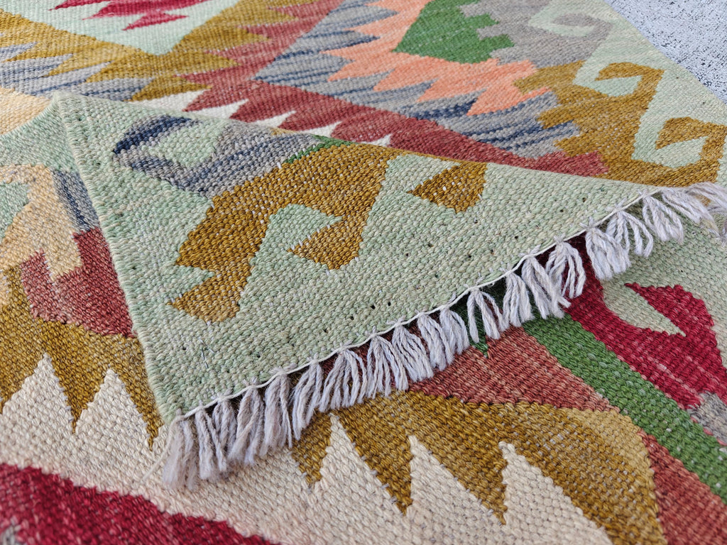 16ft Long Kilim Runner Rug –Turkmen Handmade Afghan Wool Hallway Carpet–Farmhouse Entryway or Kitchen Runner –Tribal Flatweave Rug 486x74 cm