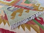 16ft Long Kilim Runner Rug –Turkmen Handmade Afghan Wool Hallway Carpet–Farmhouse Entryway or Kitchen Runner –Tribal Flatweave Rug 486x74 cm