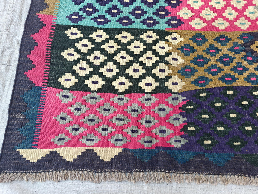 Afghan Kilim Rug – 6x10ft, Handmade Wool Flat Weave Carpet – Vintage Boho Tribal Rug for Living Room, Bedroom, or Kitchen 300x194 cm