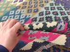 Afghan Kilim Rug – 6x10ft, Handmade Wool Flat Weave Carpet – Vintage Boho Tribal Rug for Living Room, Bedroom, or Kitchen 300x194 cm