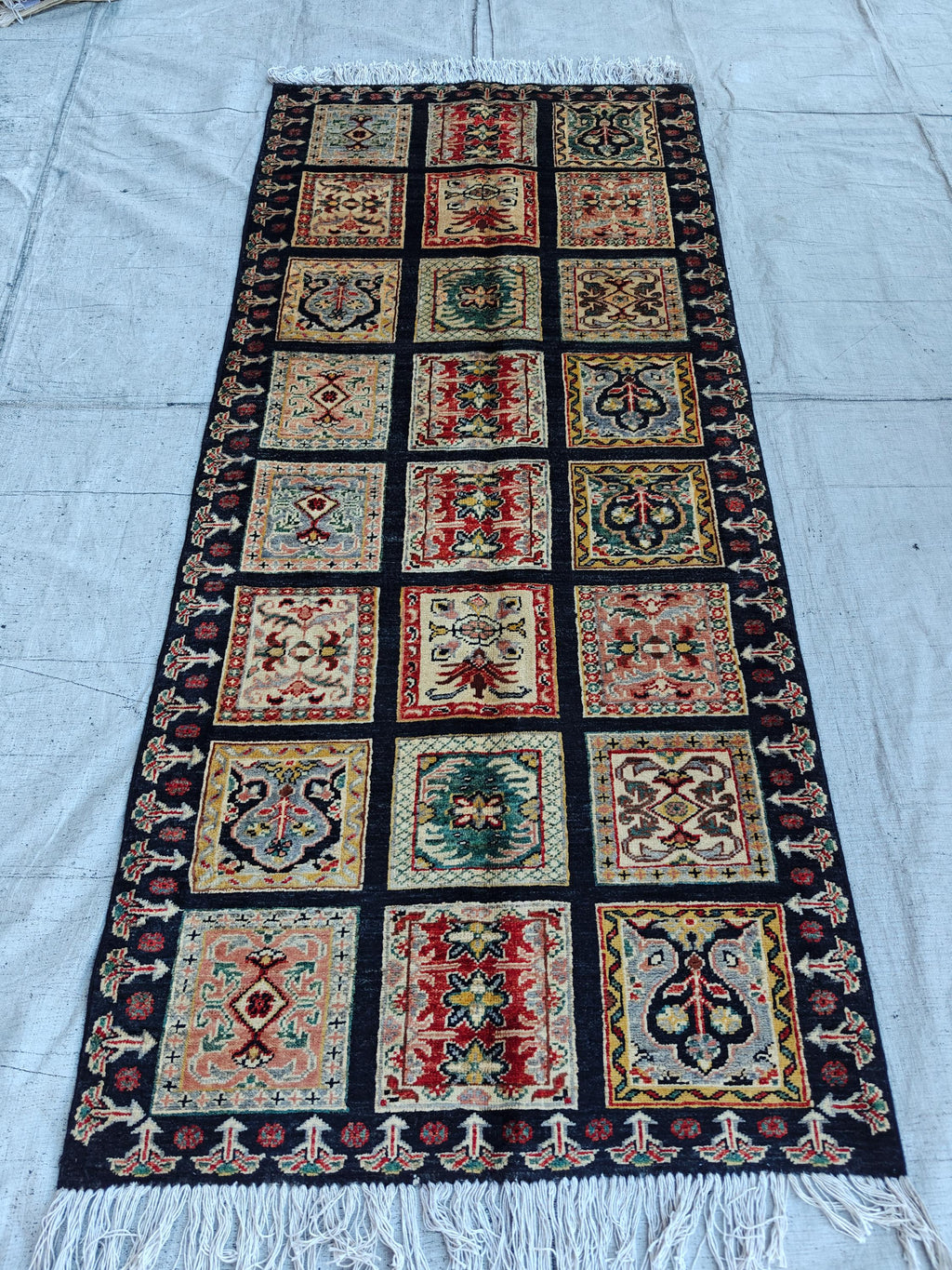 Hallway Handmade Afghan Chobi Runner Rug 6.7x2.9 ft – Natural Dyes, Wool, Oriental Hallway Carpet, Entryway Rug, Narrow Hallway Runner