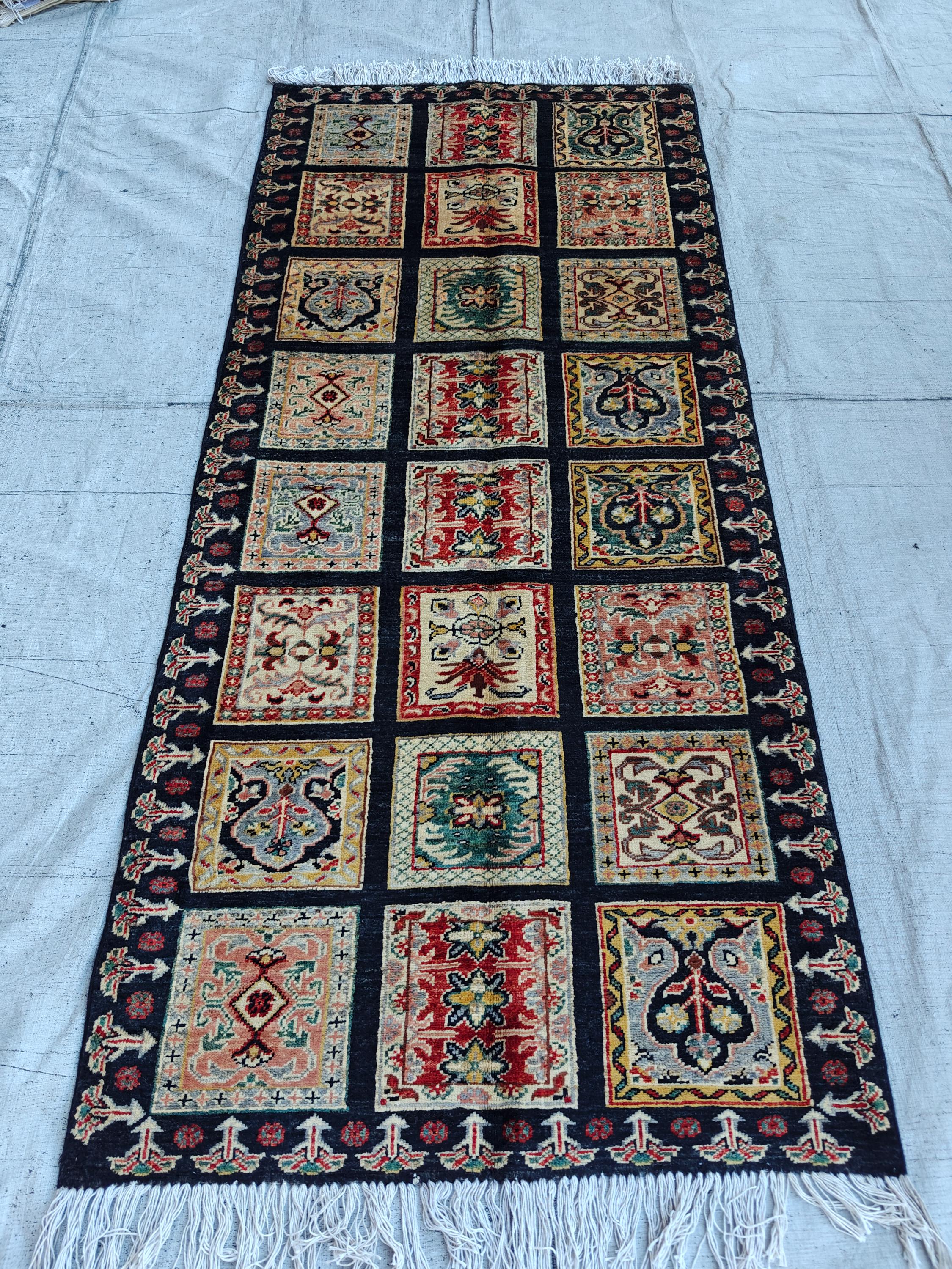 Hallway Handmade Afghan Chobi Runner Rug 6.7x2.9 ft – Natural Dyes, Wool, Oriental Hallway Carpet, Entryway Rug, Narrow Hallway Runner