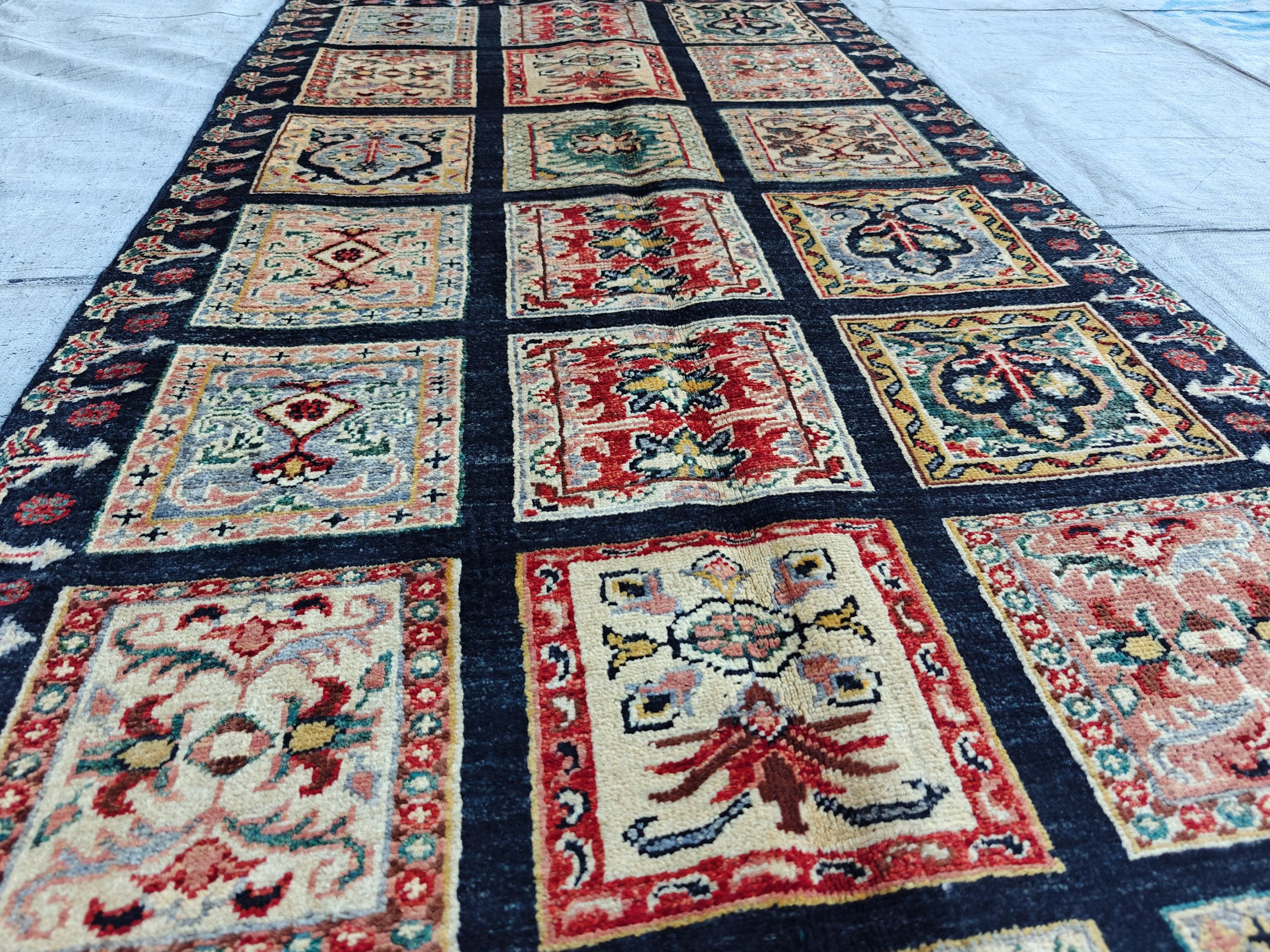 Hallway Handmade Afghan Chobi Runner Rug 6.7x2.9 ft – Natural Dyes, Wool, Oriental Hallway Carpet, Entryway Rug, Narrow Hallway Runner