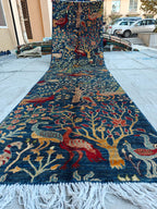 9.6 x 2.6 ft Runner Handmade Afghan Chobi - High Quality Wool Rug, Hallway Carpet, Entryway Rug, Farmhouse Rug, Living Room Rug