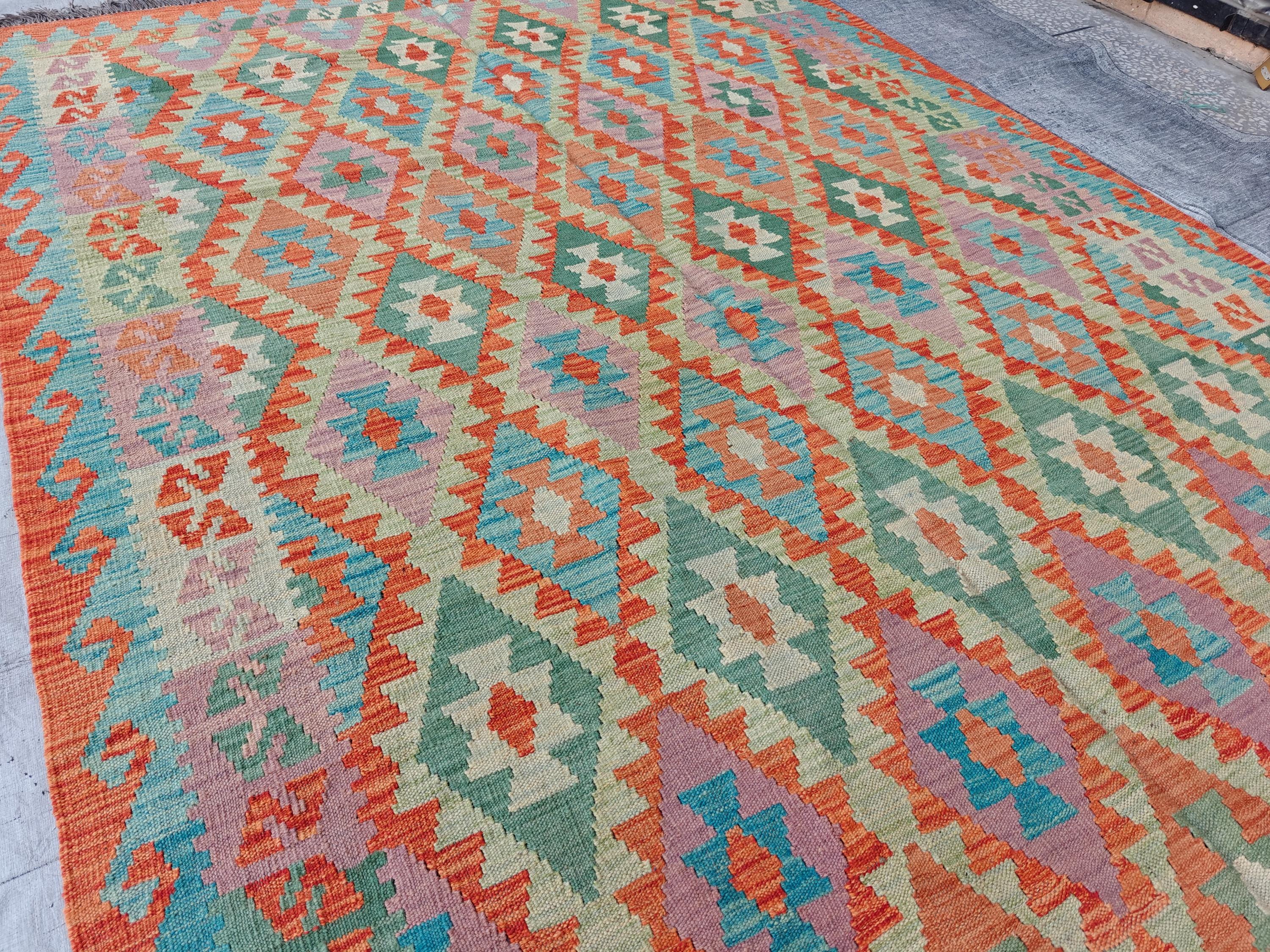 4x9 Kilim Afghan Tribal Handmade Rug, Large Area Rug, Rugs For Living Room, Bedroom Rug, Vintage Style Home Decor, Farmhouse Rug 9.3x3.9 ft