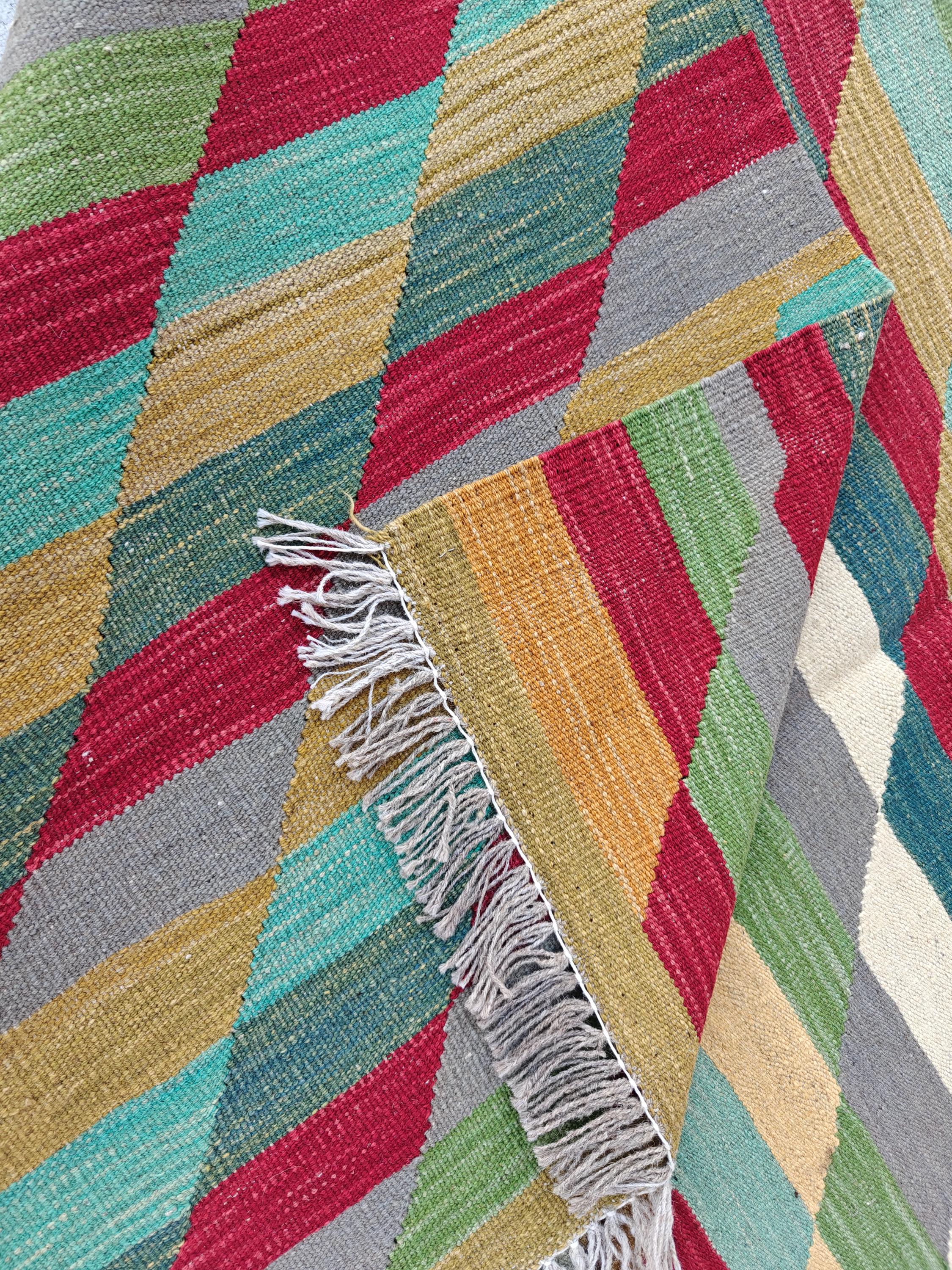 6x8 Handwoven Tribal Afghan Kilim, Colorful Area Rug, Rugs For Living Room, Bedroom Rug, Farmhouse Rug, Vintage Style Rug, 7.7x6.2 ft