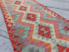 16ft, Handmade Afghan Chobi Kilim Hallway Runner- Boho Entryway Rug, Long Narrow Doorway Rug, Large Area Rug, Natural Wool, Durable 487x81cm