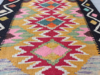 Afghan Kilim Runner Rug – 10ft Turkmen Traditional Handwoven Wool Carpet – Hallway, Entryway, Stair or Long Narrow Area Rug–Tribal Flatweave