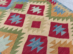 Afghan Kilim Long Runner Rug – 15.3x2.6 ft Handmade Wool Hallway Rug – Vintage Farmhouse Style Carpet for Entryway, Living Room, 467x82 cm