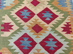 Afghan Kilim Long Runner Rug – 15.3x2.6 ft Handmade Wool Hallway Rug – Vintage Farmhouse Style Carpet for Entryway, Living Room, 467x82 cm