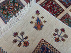 8.4x5.9 ft Handmade Chobi Rug - Mirrored Pattern | Afghan Wool Area Rug | Elegant Traditional Carpet for Living Room, Boho Home Decor
