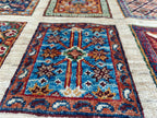 8.4x5.9 ft Handmade Chobi Rug - Mirrored Pattern | Afghan Wool Area Rug | Elegant Traditional Carpet for Living Room, Boho Home Decor