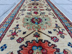 Tribal Chobi Runner 11.6x2.6 ft - Handmade Afghan Wool Rug | Rustic Hallway Carpet | Long Narrow Area Rug, Entryway Rug, Boho Home Decor