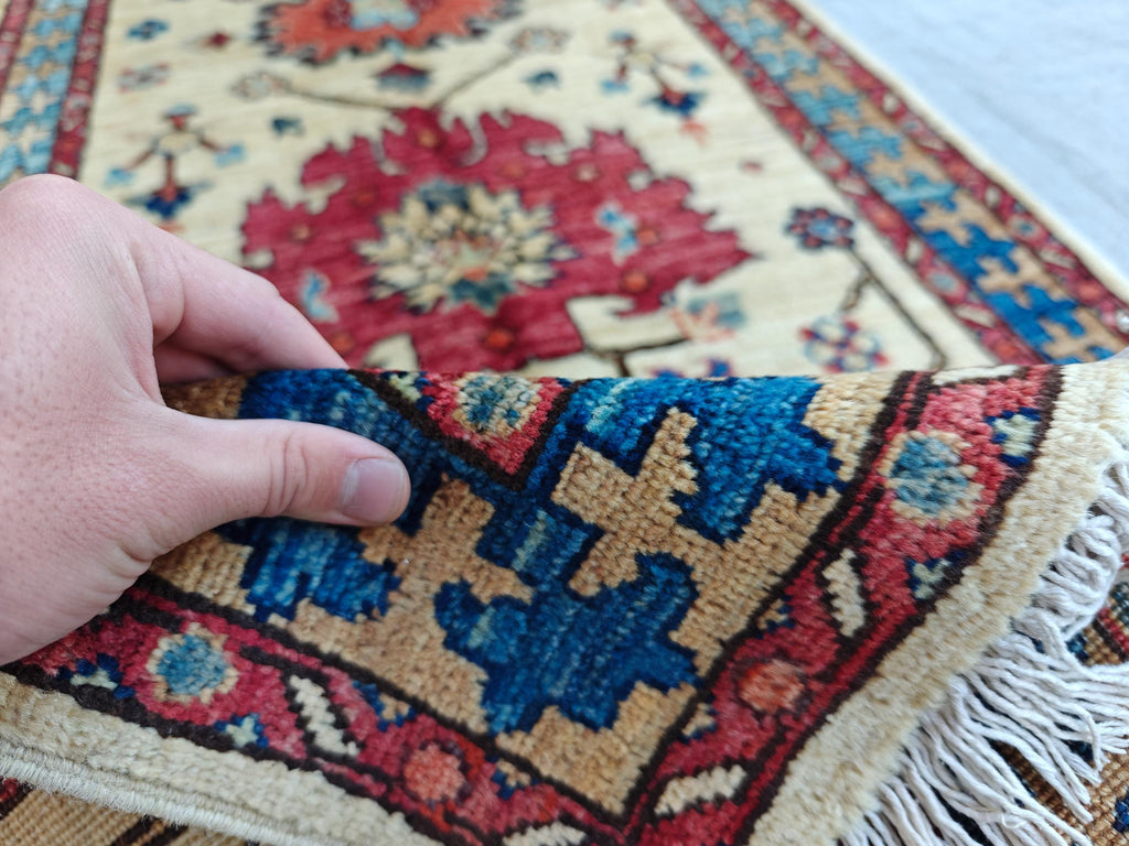 Tribal Chobi Runner 11.6x2.6 ft - Handmade Afghan Wool Rug | Rustic Hallway Carpet | Long Narrow Area Rug, Entryway Rug, Boho Home Decor