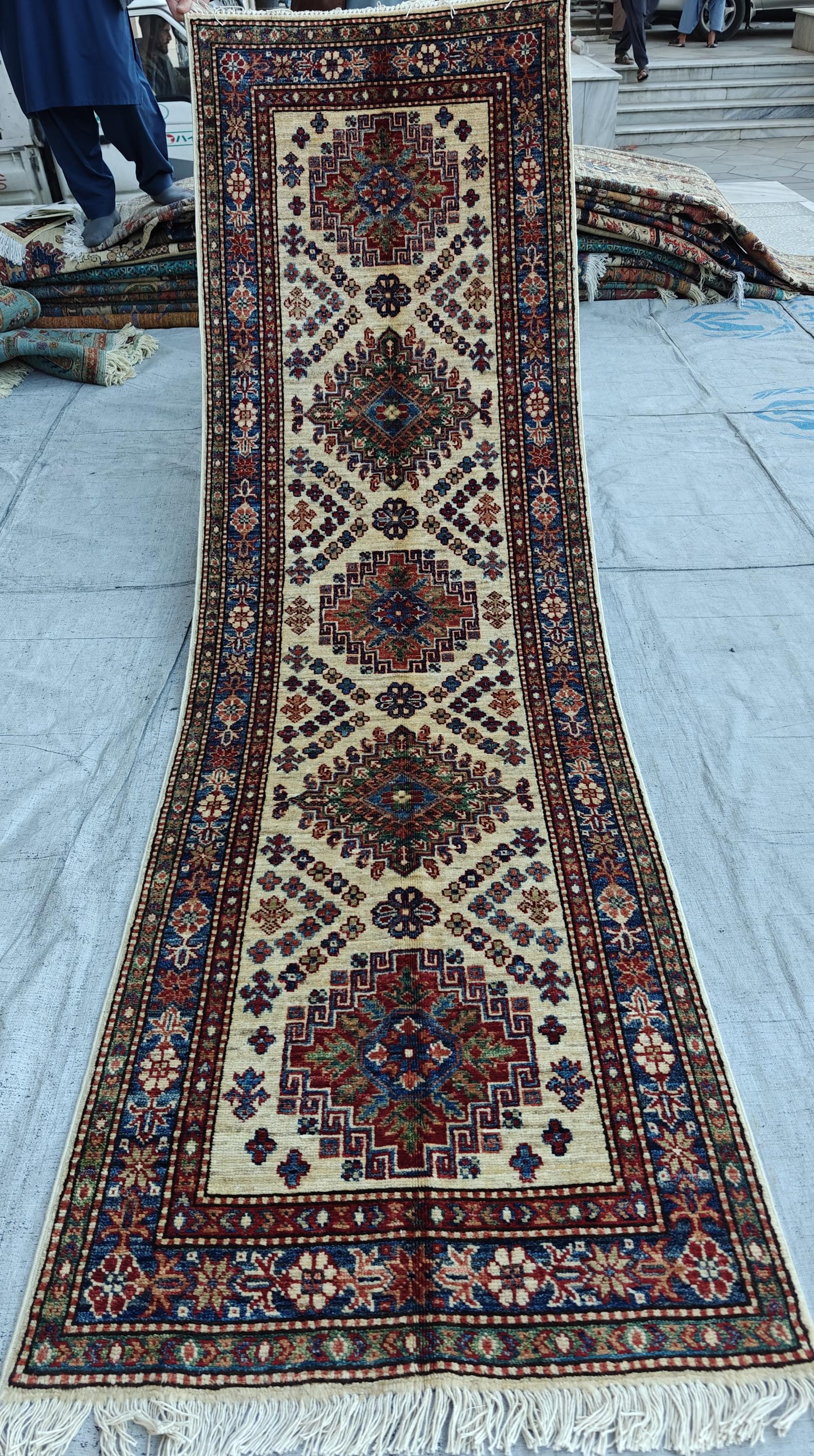 8x2 Hallway Runner- Handmade Chobi Wool Rug, Rustic Hallway Runner, Bohemian Home Decor, Entryway Runner, Narrow Rug, Stair Rug