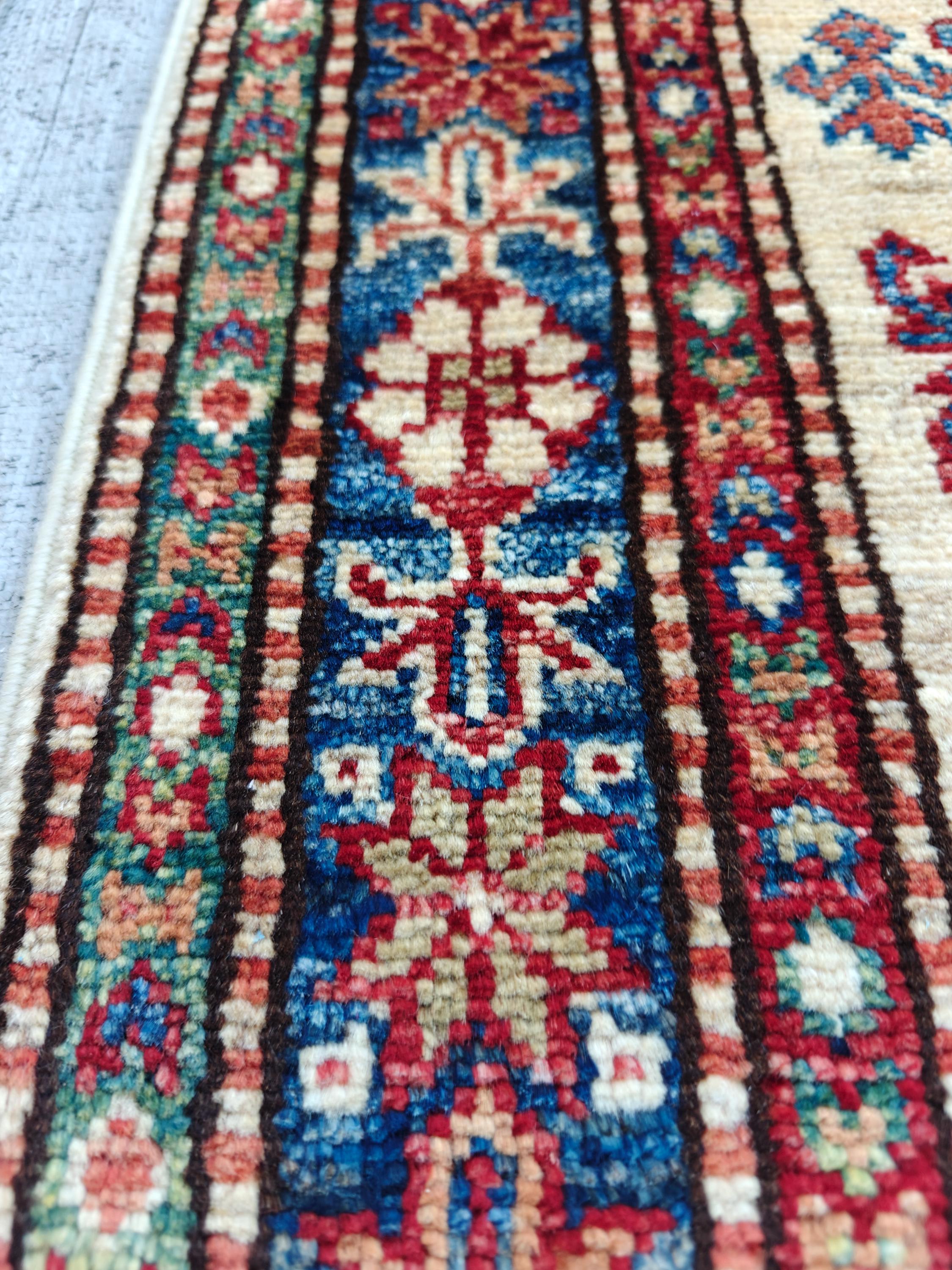 8x2 Hallway Runner- Handmade Chobi Wool Rug, Rustic Hallway Runner, Bohemian Home Decor, Entryway Runner, Narrow Rug, Stair Rug