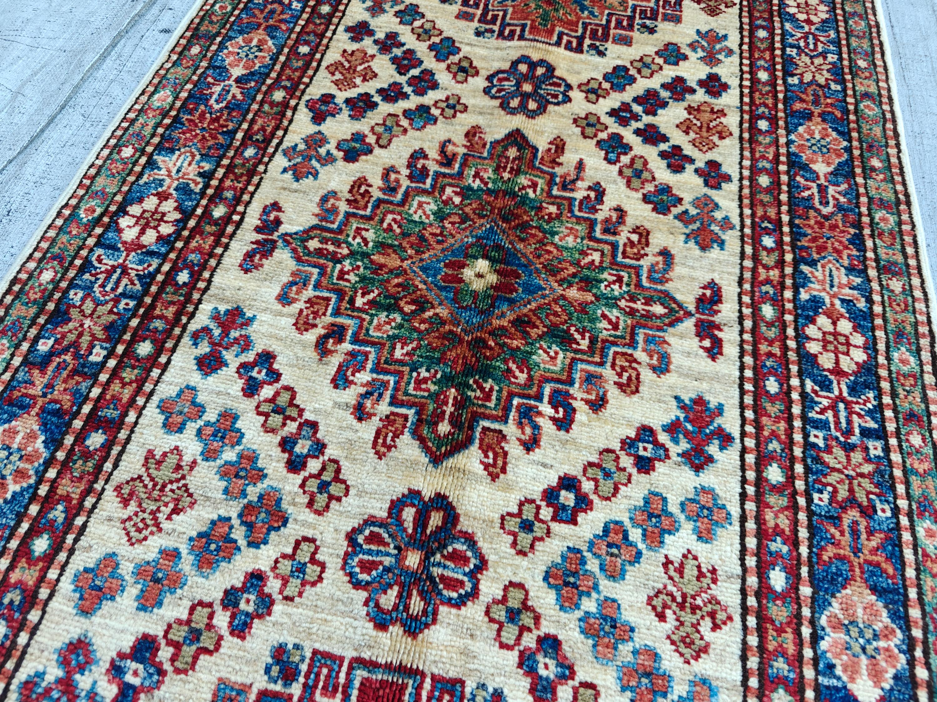 8x2 Hallway Runner- Handmade Chobi Wool Rug, Rustic Hallway Runner, Bohemian Home Decor, Entryway Runner, Narrow Rug, Stair Rug