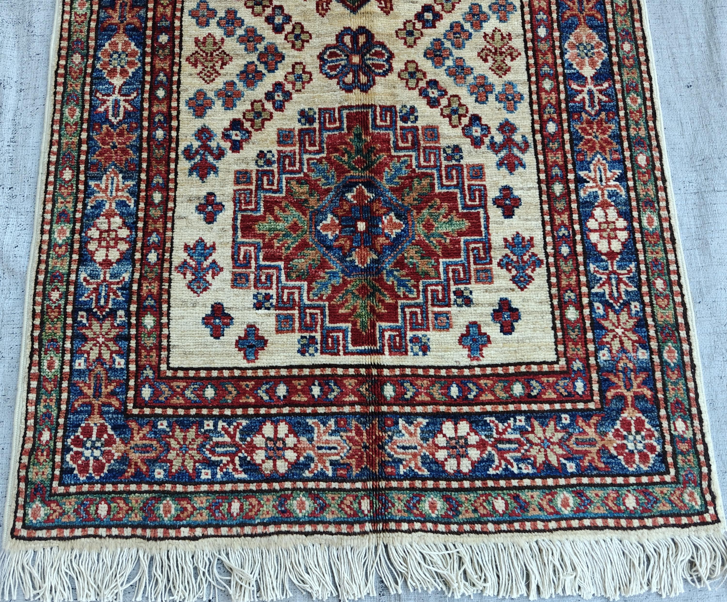 8x2 Hallway Runner- Handmade Chobi Wool Rug, Rustic Hallway Runner, Bohemian Home Decor, Entryway Runner, Narrow Rug, Stair Rug