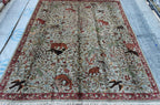 8x9 Hunter Rug Handmade Chobi - Wool Area Carpet, Rustic Living Room Decor, Boho Home Decor, Bedroom, Dining room Rug, 9.3x8.1 ft