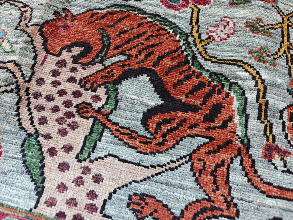 8x9 Hunter Rug Handmade Chobi - Wool Area Carpet, Rustic Living Room Decor, Boho Home Decor, Bedroom, Dining room Rug, 9.3x8.1 ft
