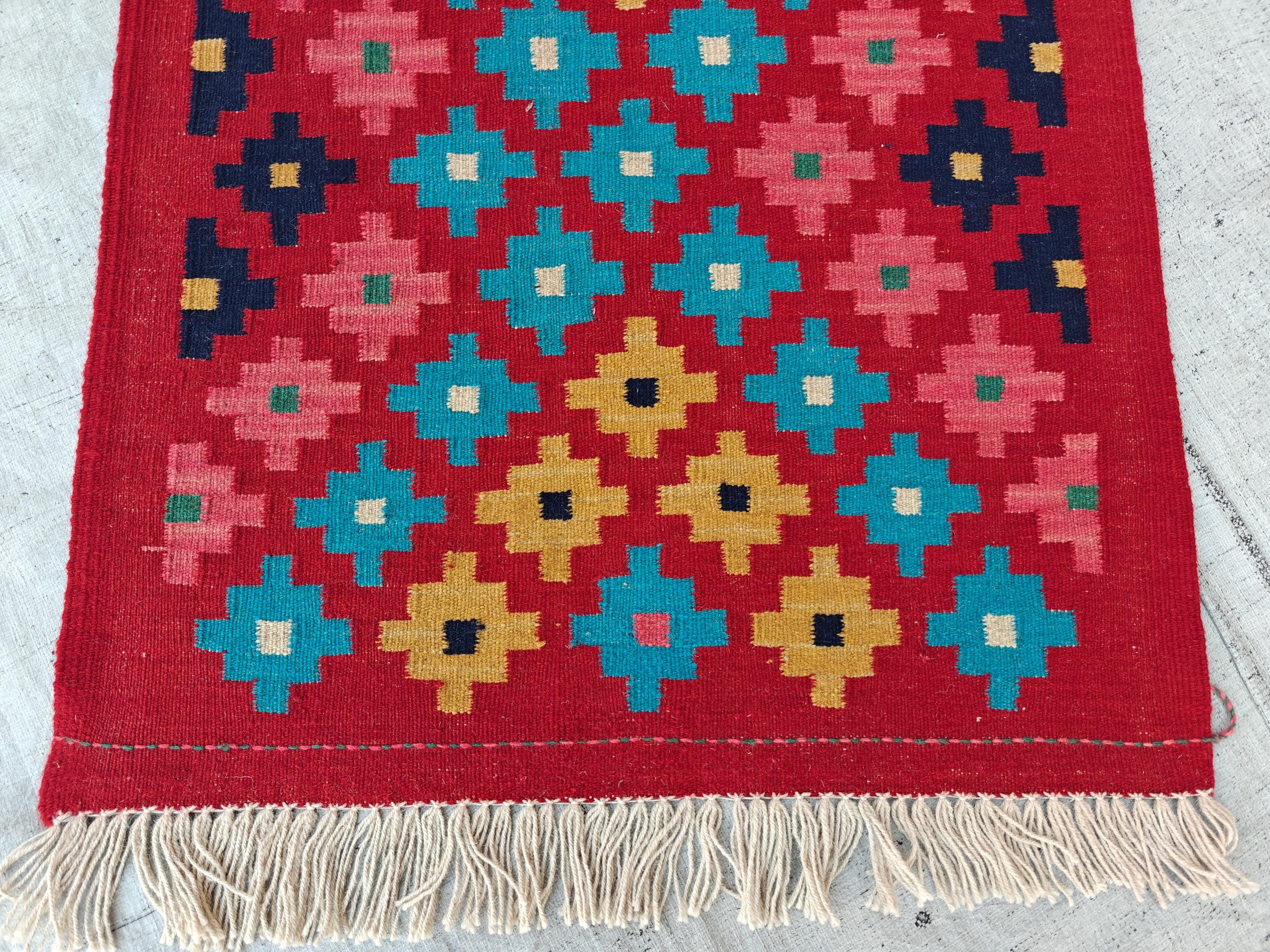 2x13Ft Afghan Kilim Runner – Handmade Tribal Wool Hallway Rug | Long Narrow Entryway or Kitchen Runner | Vintage Boho Home Decor 392x79cm