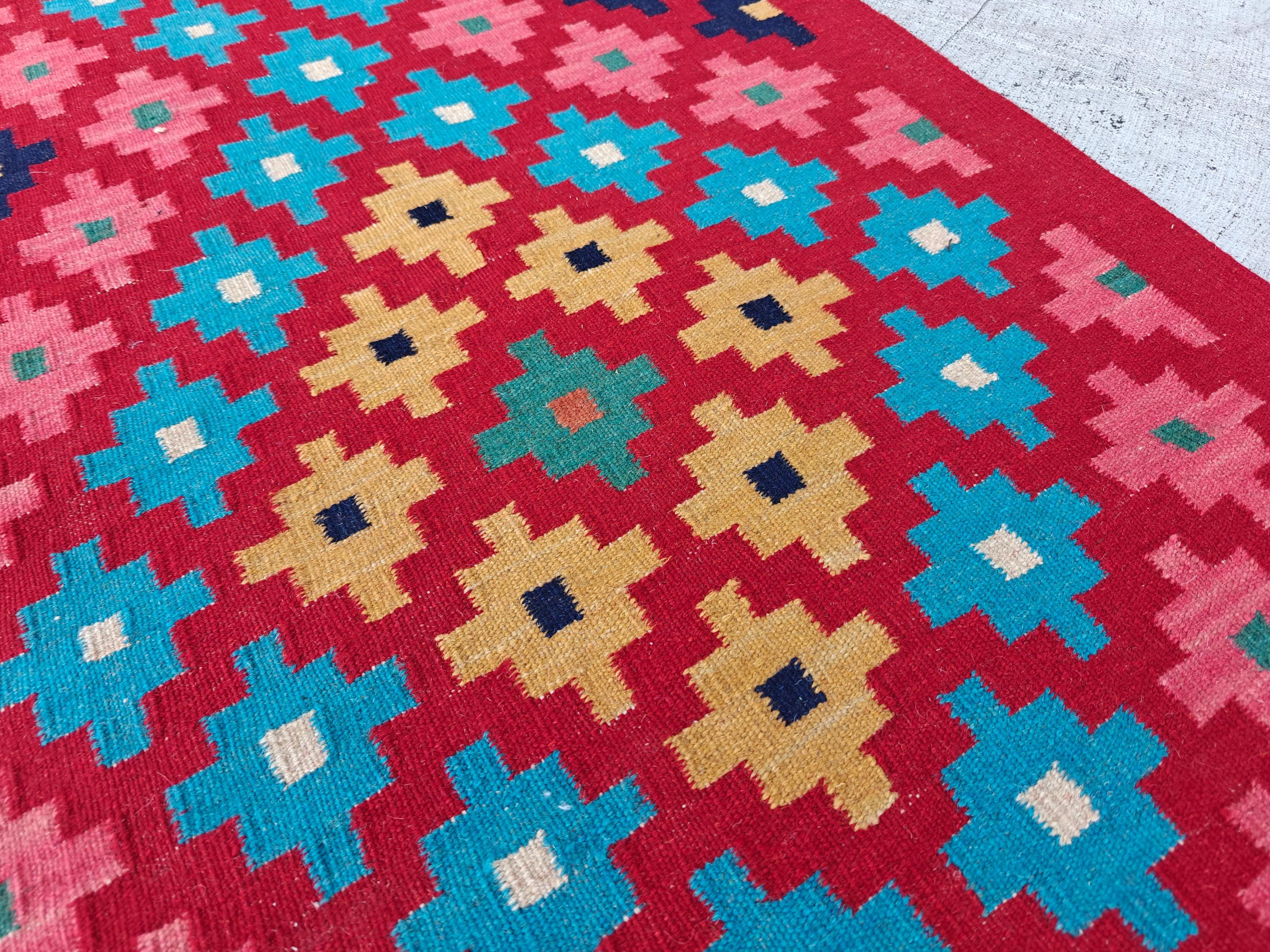 2x13Ft Afghan Kilim Runner – Handmade Tribal Wool Hallway Rug | Long Narrow Entryway or Kitchen Runner | Vintage Boho Home Decor 392x79cm