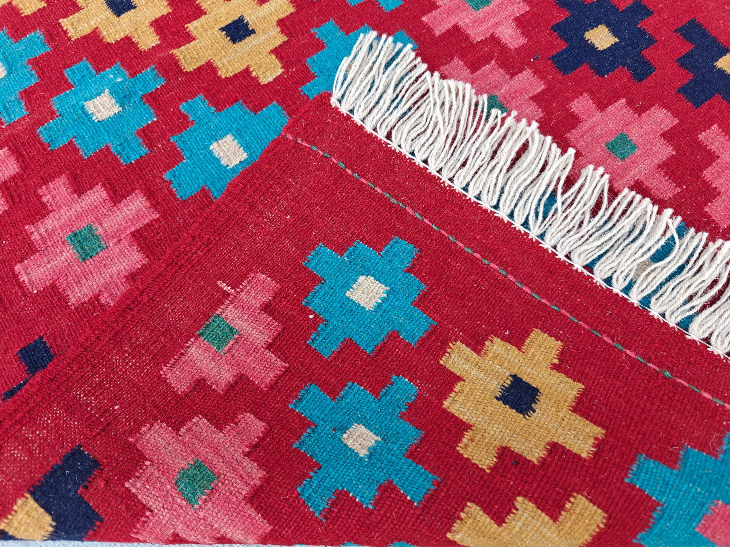 2x13Ft Afghan Kilim Runner – Handmade Tribal Wool Hallway Rug | Long Narrow Entryway or Kitchen Runner | Vintage Boho Home Decor 392x79cm