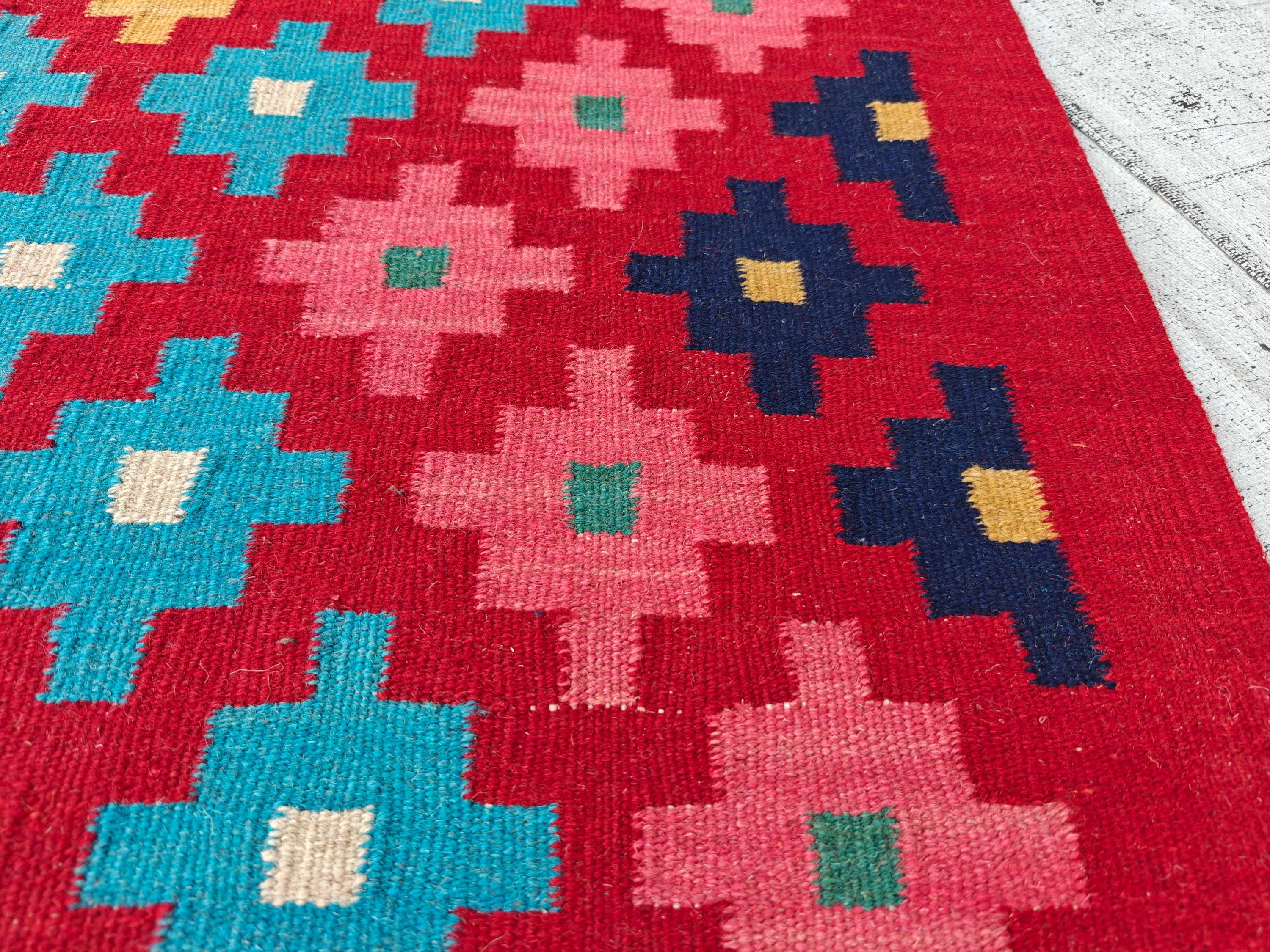 2x13Ft Afghan Kilim Runner – Handmade Tribal Wool Hallway Rug | Long Narrow Entryway or Kitchen Runner | Vintage Boho Home Decor 392x79cm