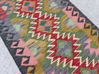16x3 Handmade Traditional Kilim Afghan Runner, Hallway Runner, Entryway Rug, Long Narrow Rug, Wool Rug, Rugs For Living Room 15.9x2.6
