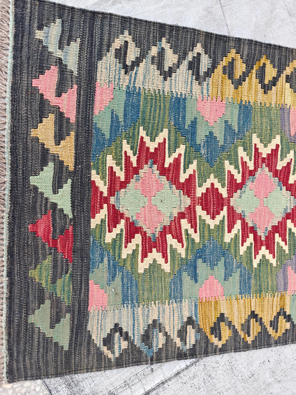 16x3 Handmade Traditional Kilim Afghan Runner, Hallway Runner, Entryway Rug, Long Narrow Rug, Wool Rug, Rugs For Living Room 15.9x2.6