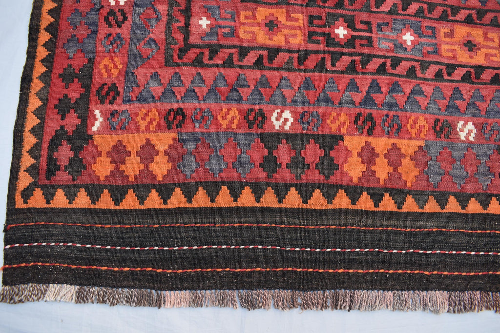 9x13 Authentic Vintage Kilim Rug Handwoven Afghan Wool Carpet for Living Room, Bedroom, or Dining Area, Farmhouse Rug
