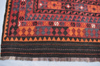 9x13 Authentic Vintage Kilim Rug Handwoven Afghan Wool Carpet for Living Room, Bedroom, or Dining Area, Farmhouse Rug