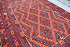 9x13 Authentic Vintage Kilim Rug Handwoven Afghan Wool Carpet for Living Room, Bedroom, or Dining Area, Farmhouse Rug