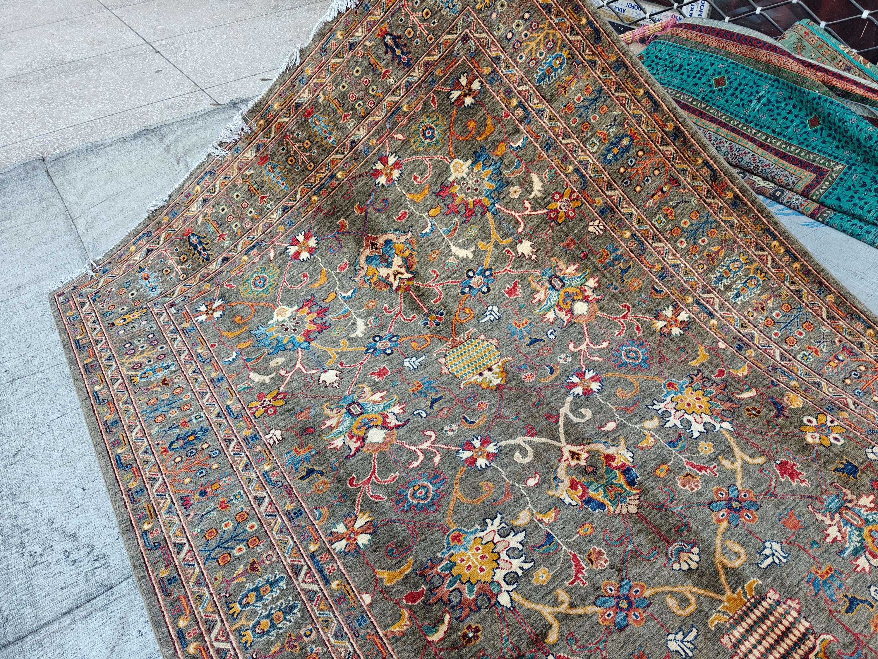 Chobi Rug 8.9x6 ft – Handwoven Persian Carpet with Natural Color Palette and Timeless Elegance, Rugs for Living Room, Bedroom Rug 9x6