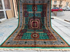 5x8 Mamluk Rug Blue and Silver Colorful Handwoven Persian Carpet with Intricate Design, Bedroom Rug, Rugs For Living Room, 8.5x5 ft